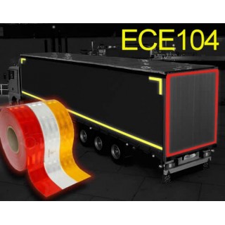 Fita retrorrefletiva reboque automóvel pesado/camião Classe C ECE 104 - 5cm x 50m / 5cmx10m